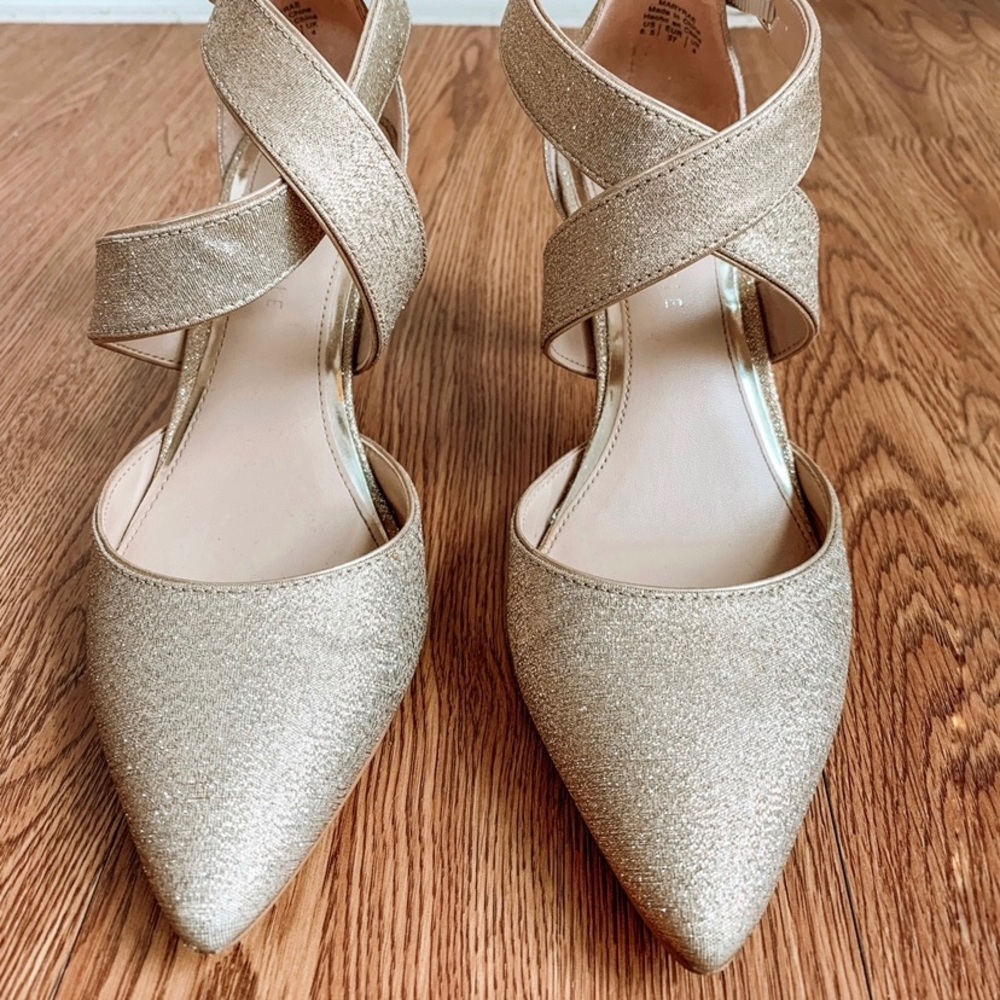 Kelly & Katie Gold Glitter High Heels